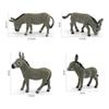 1pcs Realistic Donkey Animal Figurines Toy Figures Solid Grey Mule Models Farm Animal Toys Static PVC Decor Crafts