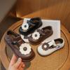 Girl Princess Shoes 2024 Spring Autumn Children Causal Leather Shoes Fashion Versatile Sweet Flower Kids Retro Flat Single Shoes