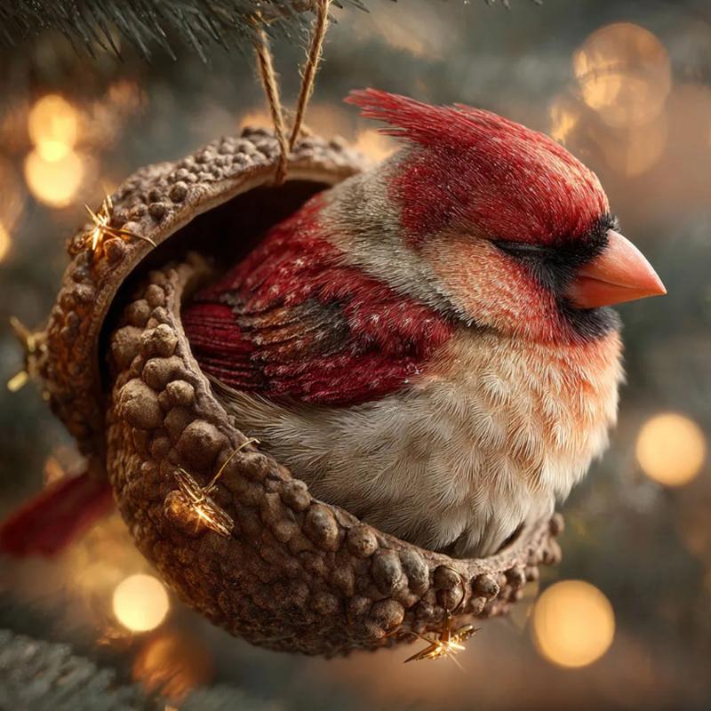 Лесные животные Желуди Украшения 2D Плоские Уютные Лесные Рождественские Украшения, 2026 Новое Украшение Животное Шишка