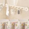 Multi-Purpose Storage Hooks 6 Hooks Bathroom Towel Rack Durable Kitchen Storage Hook Accessories