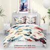 3pcs Watercolor Butterfly and Flowers Pattern Printed Duvet Cover Set, Queen, King, Double Bed, for Bedroom, Guestroom, Hotel