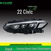 Светодиодная фара в сборе для Honda Civic 2022-2025 гг. 11-го поколения, комплектации Low/Mid