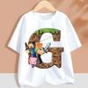 Hot Pixel Game T-shirt Children A-Z Letter White Clothes Cartoon Round Collar Clothing New Kids Short Sleeve Summer Tee Top Gift