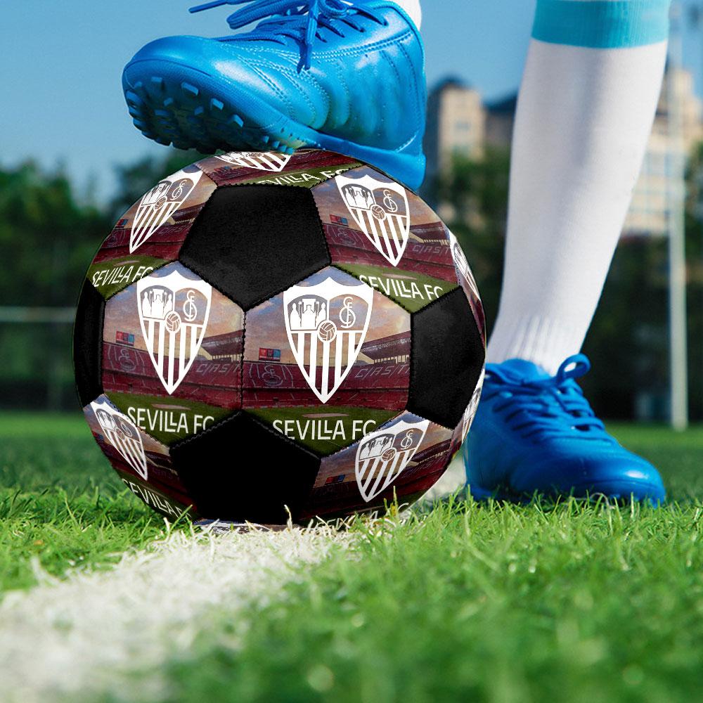 1PC Sevilla FC poster size 5 soccer ball PrahaIndoor Soccer Ball Colorful All Ages Machine Stitched PVC Competition Ready Durable High-Bounce