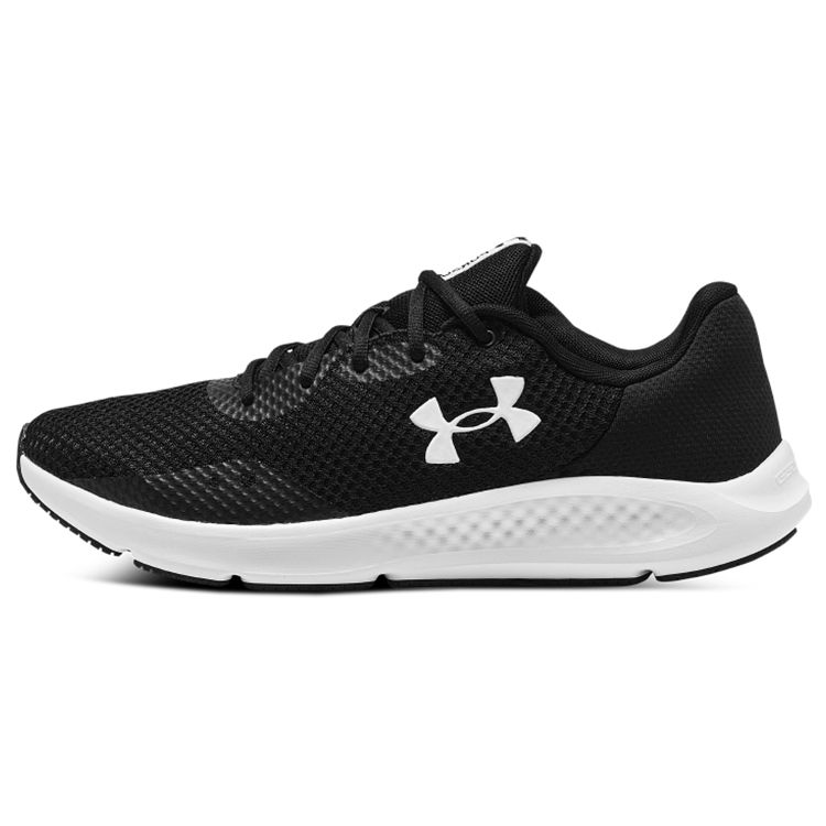 Under Armour Charged Pursuit 3 Black White Men Sneakers 3024878-001