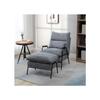 Fauteuil - MUVOE - Chaise longue Tabouret - Inclinable - Gris - Avec ottomane