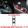 For Benz Smart W451 Fortwo 2011-2015 Carbon Fiber Copilot Storage Box Handle Center CD Gear Shift Panel Interior Trim Sticker