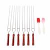 6Pcs BBQ Stainless Steel Barbecue Fork 2Pcs Silicone BBQ Brush Barbecue Tool