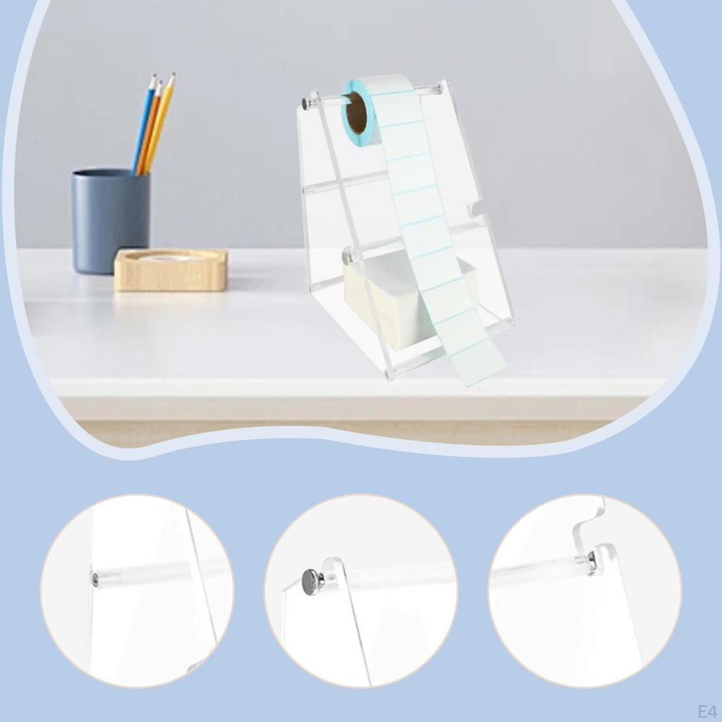 Label Holder for Thermal Printer Stand Acrylic Sturdy Lightweight Universal Sticker Dispenser