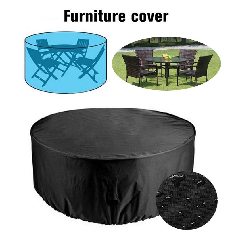 Круглый чехол для стола водонепроницаемый для защиты патио и сада