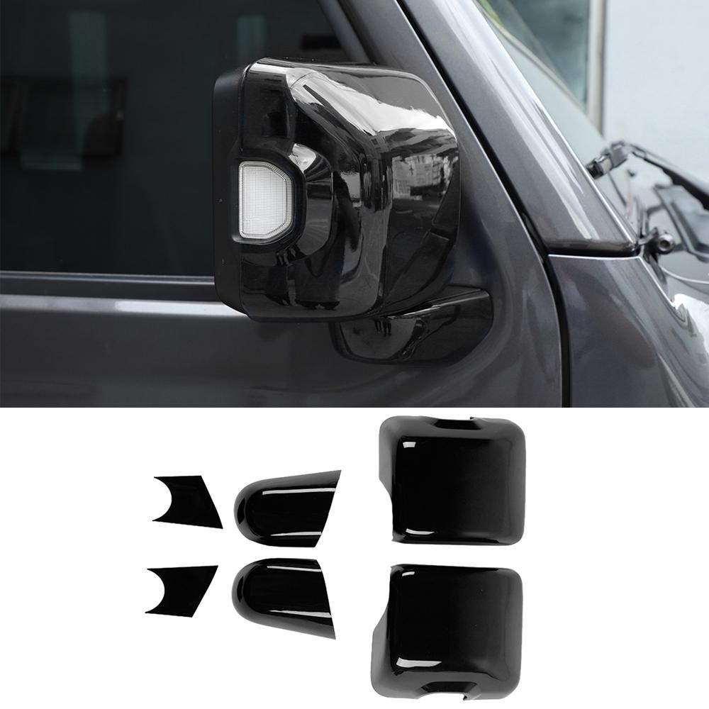 Автомобильное зеркало заднего вида, основа, декоративная крышка, наклейки, рамка для Jeep Wrangler JL Gladiator JT 2018-2023, экстерьер