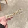 1pc Fashion Small Niche Design Chain Rhinestone Hair Clip Black Gold Series Simple High-end Internet Famous Hair Clip Bangs Clip