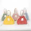 Lunch Bag Corduroy Canvas Lunch Box Drawstring Picnic Tote Eco Cotton Cloth Small Handbag Dinner Container Food Storage Bags