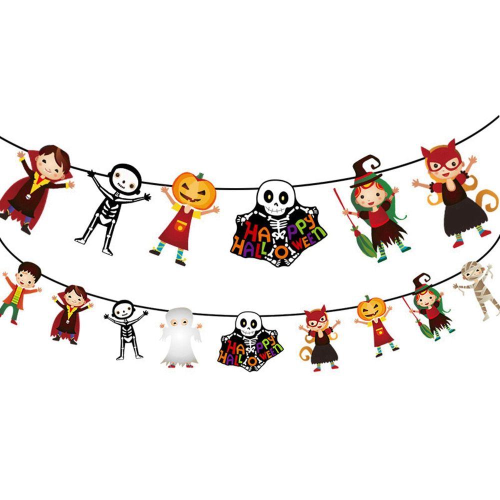 House Halloween Festival Ornaments Halloween Decor Hanging Garland Paper Chain Halloween Banner