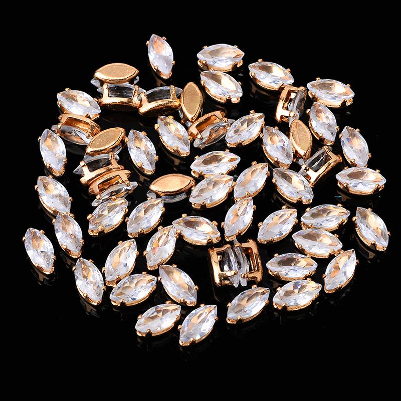 Стразы из циркония с плоской основой в форме капли кубического циркония Когти Пришиваем прозрачный циркон для колец Серьги Аксессуары для одежды своими руками