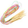 18 шт. круговых спиц с двойным острием из бамбука, цветной трубчатый инструмент для рукоделия с набором аксессуаров(100см