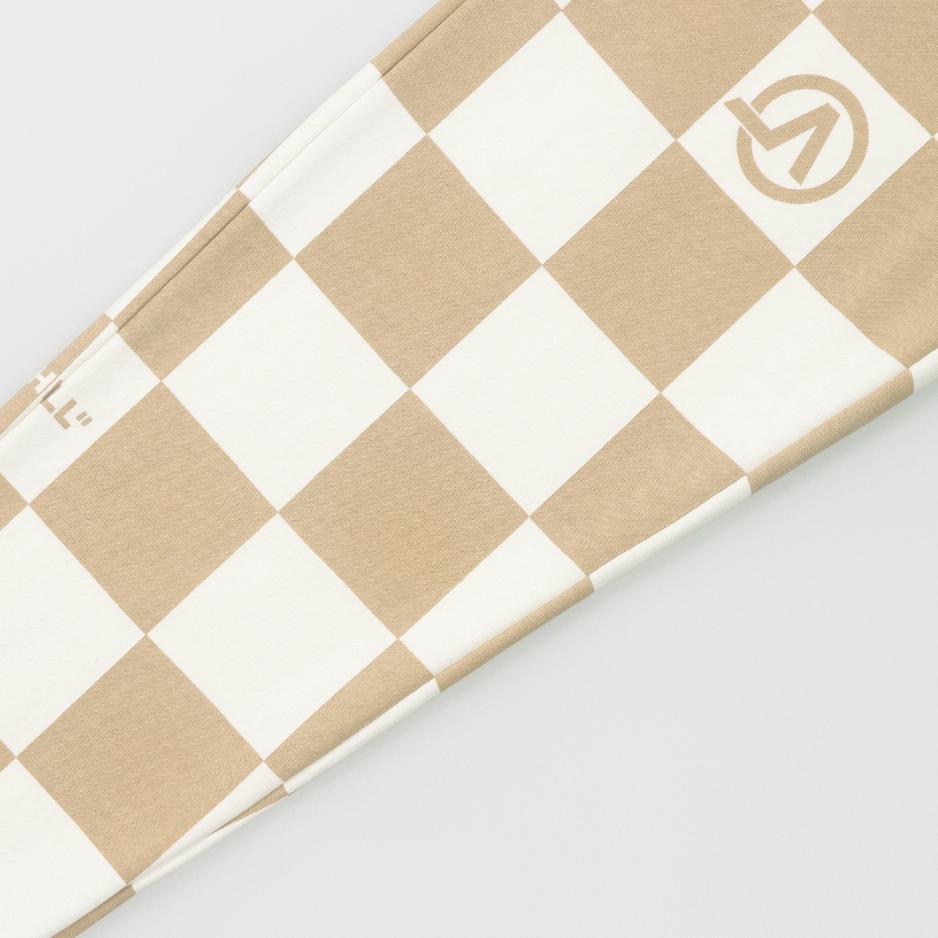 Vans FW22 Логотип Шахматный принт Манжеты Завязка Повседневные Ретро Спортивные Штаны Унисекс Брюки Коричневый VN00091ABSX