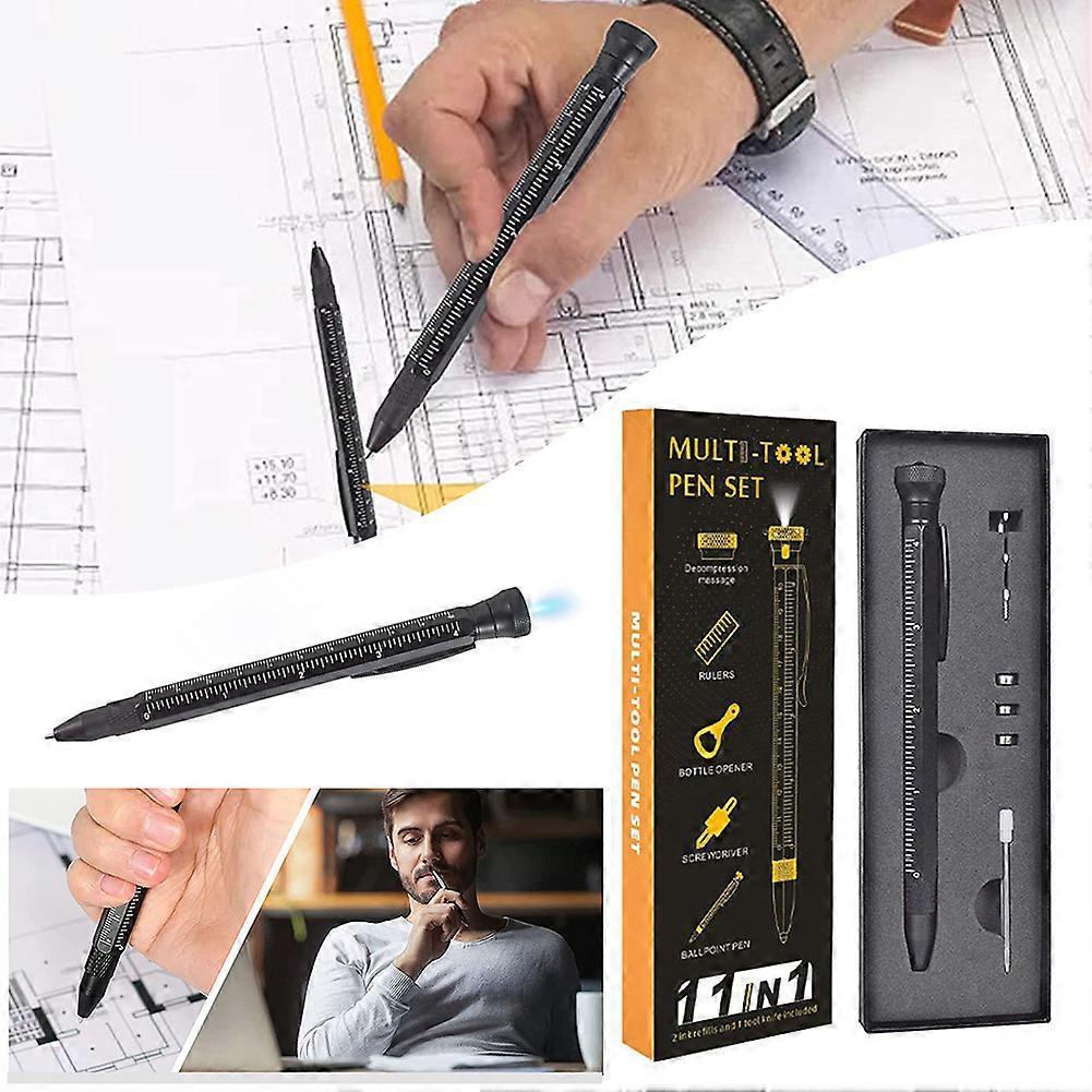 9-in-1 Multitool Tactical Pen, Cool EDC Gear Birthday Gift for Men, Dad, Husband, Boyfriend