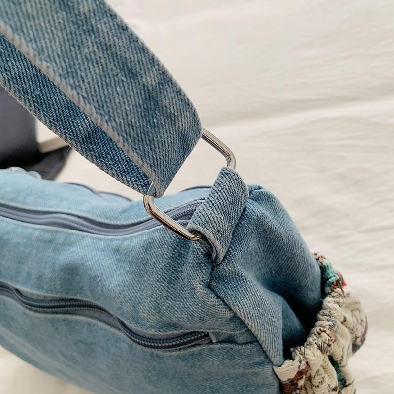 Джинсовая сумка Многосекционная сумка через плечо Женская сумка на плечо