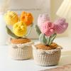 1 шт., плетеное вручную украшение для салона автомобиля, прекрасный тюльпан, растение в горшке, предметы интерьера ручной работы, подарок на День матери