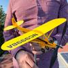 3D Piper J3 Cub Wind Spinner Plane Metal Airplane Fluge Wane Outdoor Plug-in Windmill Direction Wind Direction Compass Garden Decoration