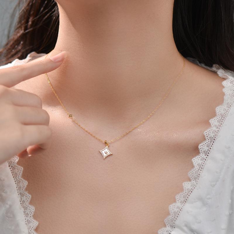 Ожерелье с четырехконечной звездой с нишевым дизайном, простой и роскошный темперамент, изысканная ключичная цепочка, новый стиль