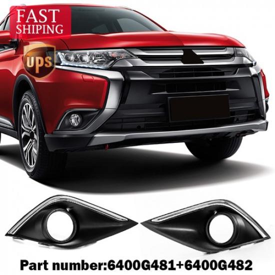 Хромированная накладка на противотуманную фару (левая+правая) Для Mitsubishi Outlander 16-19
