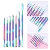 Nail Art Pusher Double Head Remove Dead Skin Manicure Tool Gel Polish Remover Stainless Steel Cuticle Pusher for Home Use