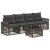 Garden Sofa Set 5 Pieces Grey and Dark Grey Poly Rattan