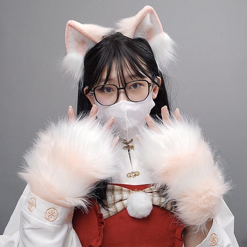 Fox Ear Headband Costume Accessory Halloween Party Cosplay Cute Animal Ears Hairband