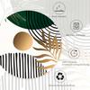 Abstract Leaves Shower Curtain Set Emerald Green Modern Tropical Mid Century Simple Minimalist Chic Polyester Waterproof Cloth