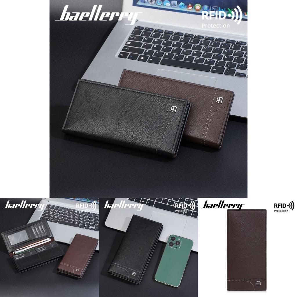 Womens Long Wallet Rfid Blocking Pu Leather With Solid Color Design And Letter Decor For Daily Use