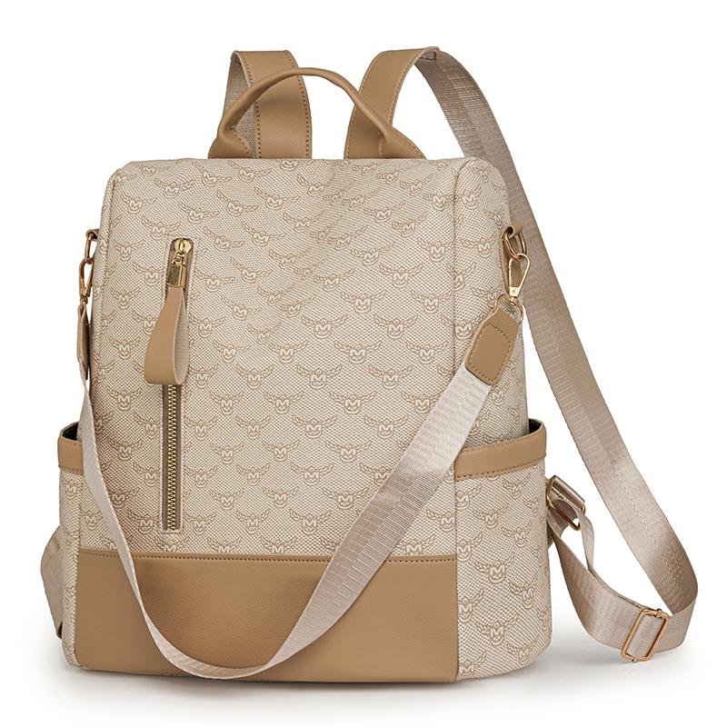 Рюкзак Anti-Theft, женский, большой емкости, мягкий кожаный рюкзак, контрастный цвет, многоцелевой, школьная сумка