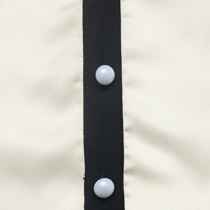 YYFS Женские модные повседневные весенне-осенние блузки и рубашки с длинным рукавом и v-образным вырезом с цветными блоками и принтом