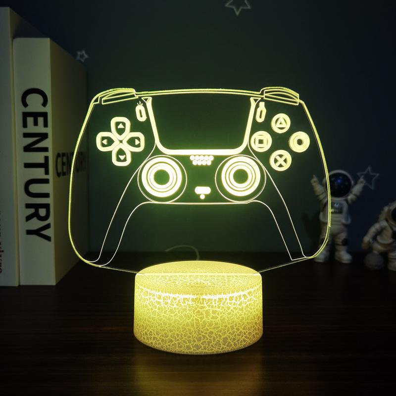 3D светодиодный ночник Серия «Игровой контроллер и наушники», USB лампа для создания атмосферы, Подарочный светильник