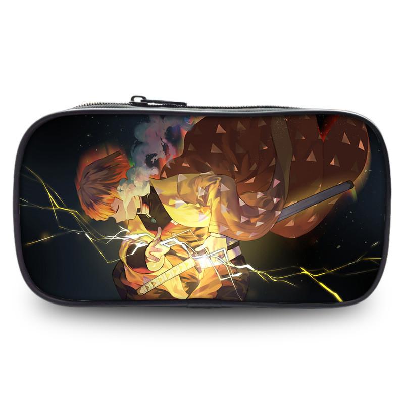 Large Capacity Demon Slayer Pen Bag Stylish Oxford Fabric Stationery Pouch