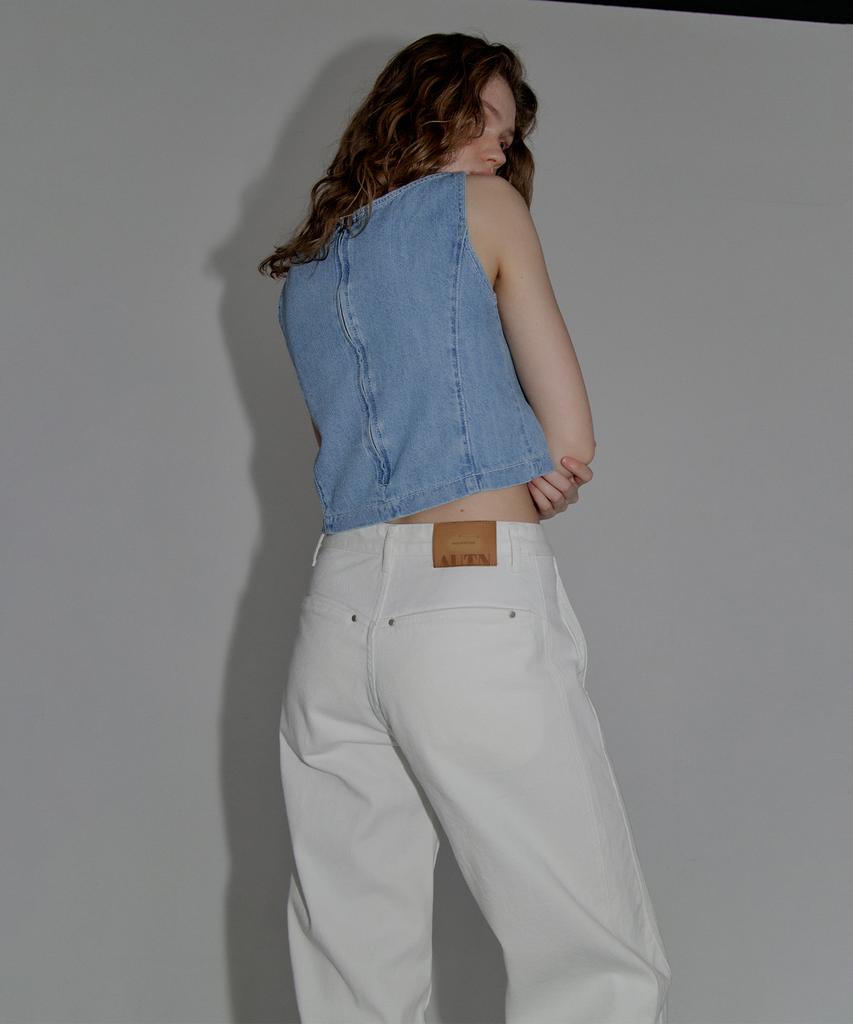AUTHENTI Rivet Cotton Pants_White