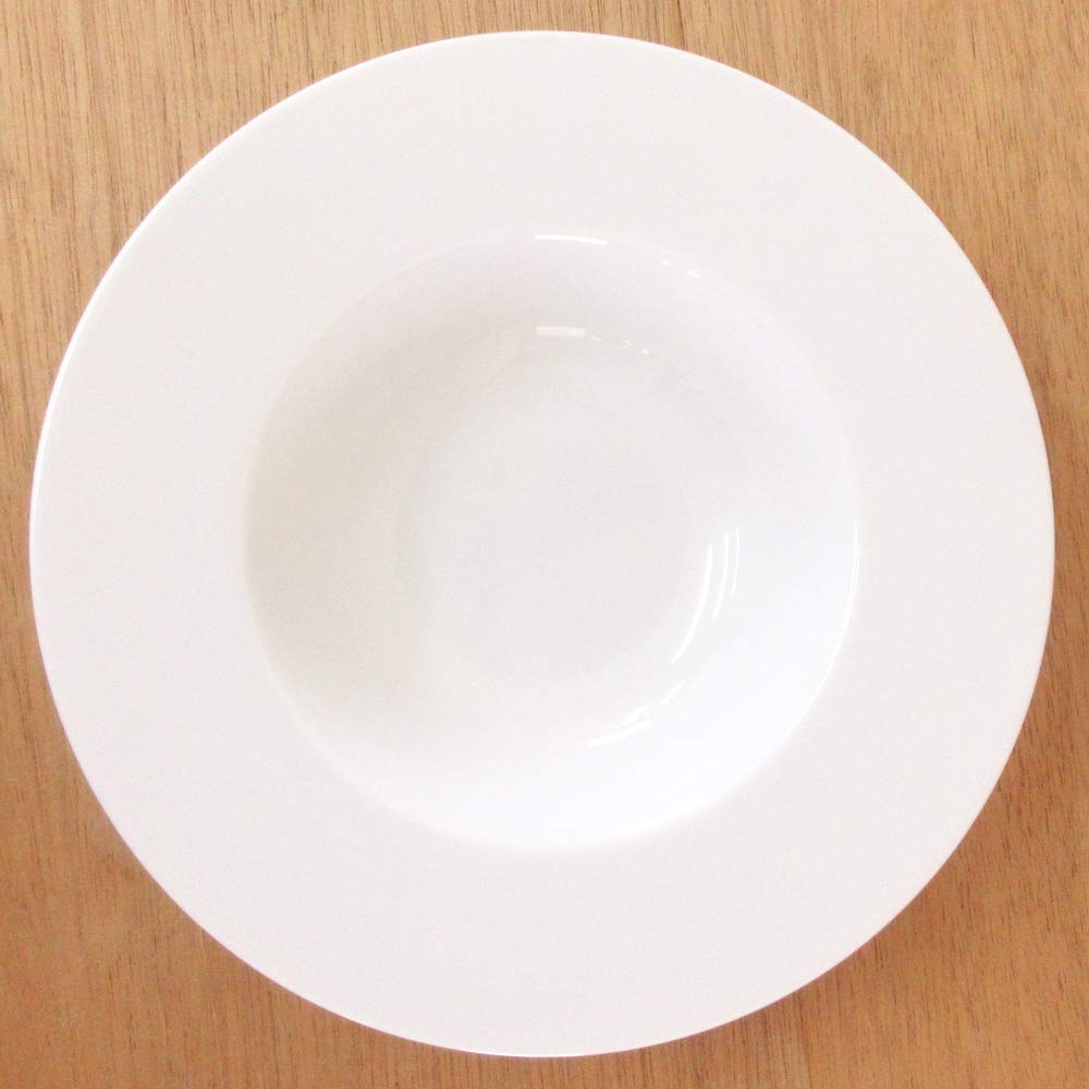 Medium Soup Pasta Jardin 24cm Deep Soup White Mino Made In Japan Plate, Plate, Plate, Bowl, Porcelain, Ware,