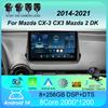 Автомобильное радио Android 14 Carplay Auto для Mazda CX-3 CX3 Mazda 2 DK 2014 - 2021 Мультимедийный проигрыватель GPS-навигация 2din WIFI+4G стерео