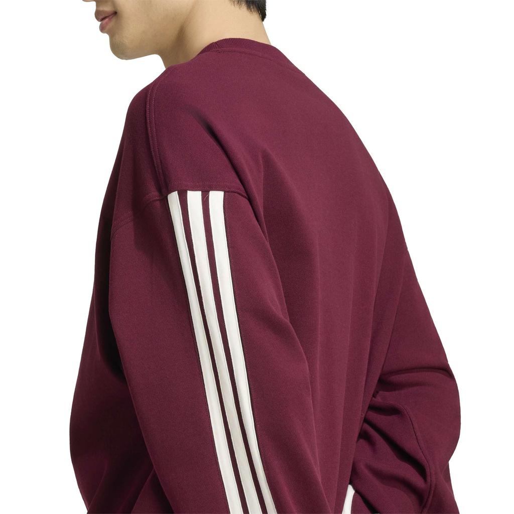 КОМПЛЕКТ Свитшот с круглым вырезом BW222 3L [Adidas] 3 полоски Мужской Бордовый/Кремовый (KW2391)