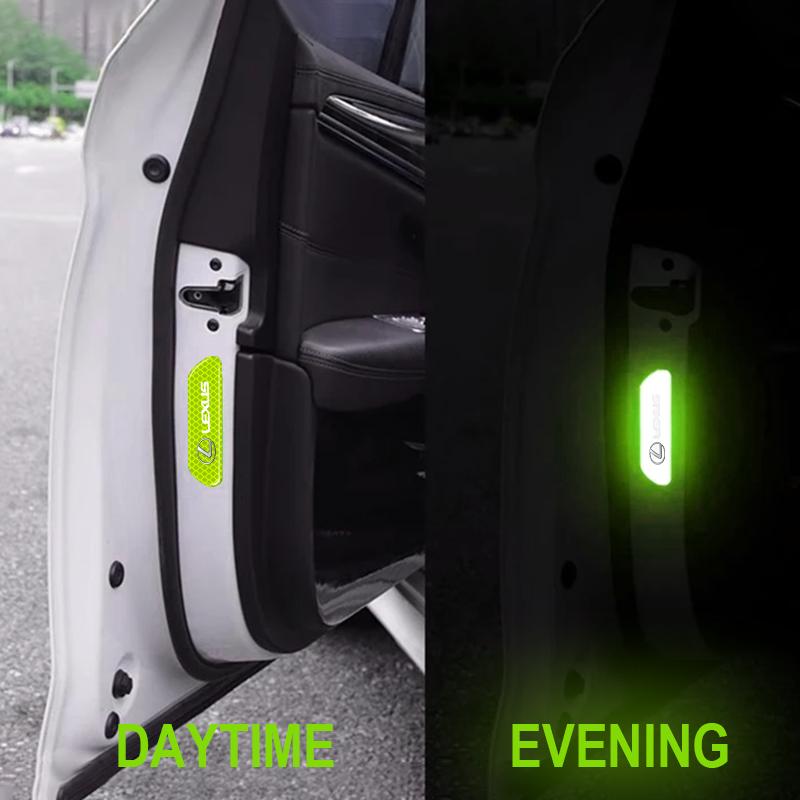 4PCS Car Door Safety Warning Reflective Mark Sticker Car 3D Sticker For Lexus ES300 RX330 RX300 GS300 IS250 IS200 CT200h NX RX ADV1
