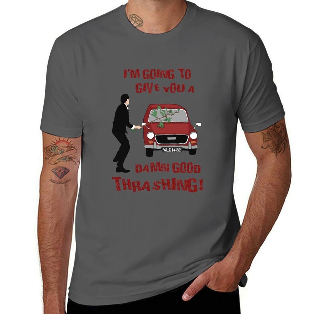 Fawlty Towers Im Going To Give You A Damn Good Thrashing Tshirt Breathable Basic Cotton Tshirt