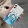 Крутое синее пламя, совместимо с чехлами для телефонов 15/14, iPhone 13 полноэкранный ударопрочный 12, iPhone 11 Pro прозрачный мягкий чехол