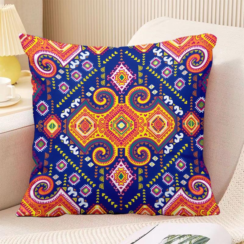 Декоративная наволочка с принтом в стиле бохо в винтажном стиле для спальни, гостиной, квадратная подушка, наволочка