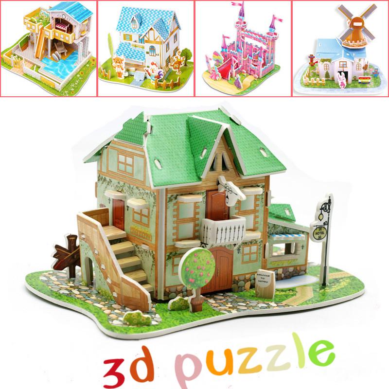 3D-пазлы, детские игрушки, детские творческие бумажные игрушки «сделай сам», головоломки или головоломки, строительные блоки для интеллекта
