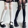 Милые белые чулки с бантиками JK Lolita, черные чулки с перекрещивающимися лямками, белые колготки Pure Desire