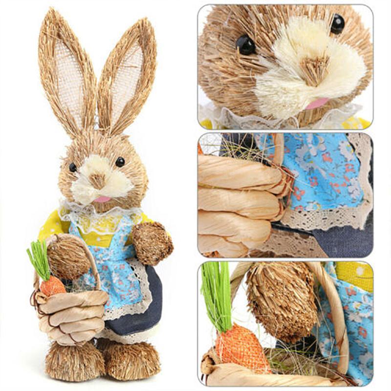 32cm Easter Rabbit Props Home Living Room Decoration Ornaments Simulation Rabbit Easter Grass Fur Rabbit
