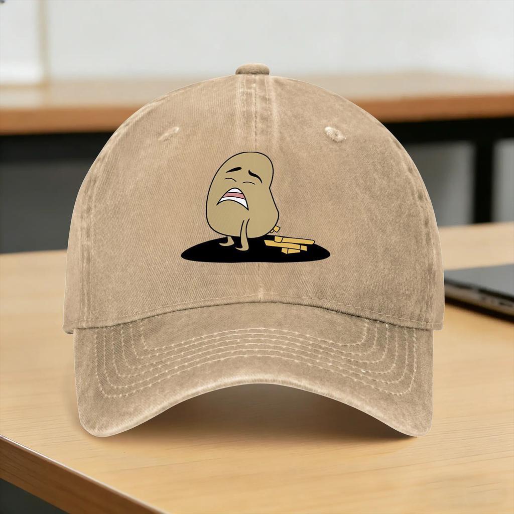 Washed Baseball Cap Potato makes fries Summer Trucker Hat For Unisex Women Casual Hunting Camping Sun Baseball Caps
