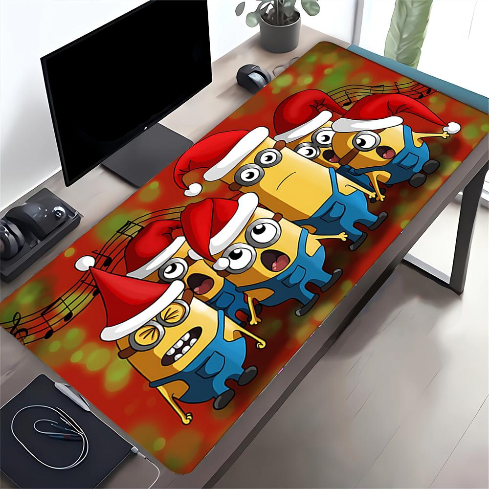 Christmas Minions Large Gaming Mouse Pad Nonslip Rubber Base Waterproof Desk Mat For Office Pc Laptop