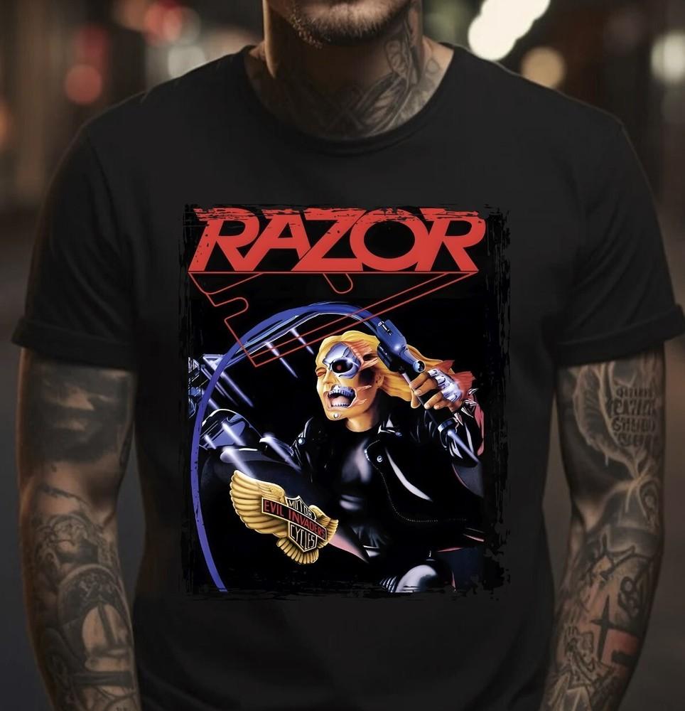 Черная футболка RAZOR Band, унисекс, размеры S-5XL
